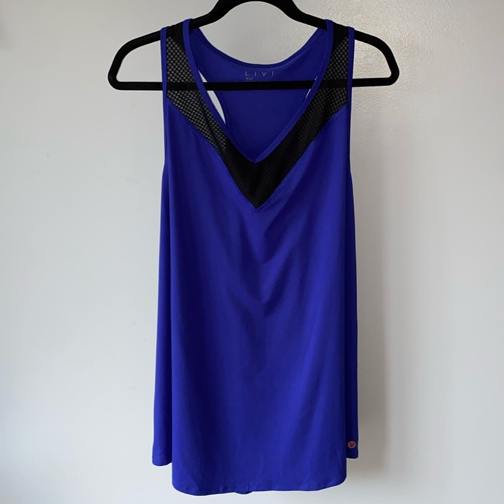 Livi by Lane Bryant Activewear Racer Back Blue Tank Top Sz 18/20